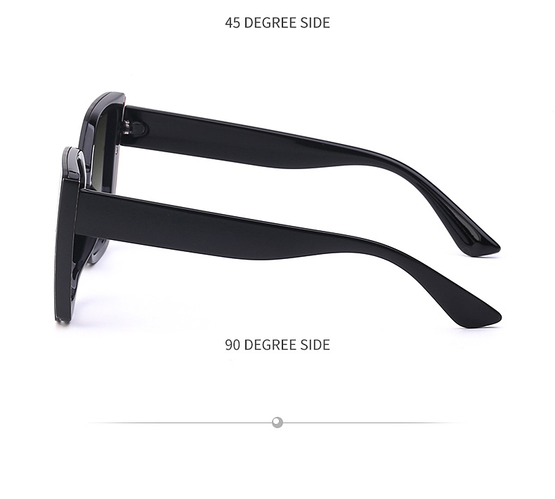 Black PC Women's Oversized Cat Eye Sunglasses - Trendy Fashion UV Protection Shades - Details 21