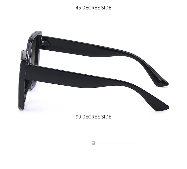 Black PC Women's Oversized Cat Eye Sunglasses - Trendy Fashion UV Protection Shades - Details 21
