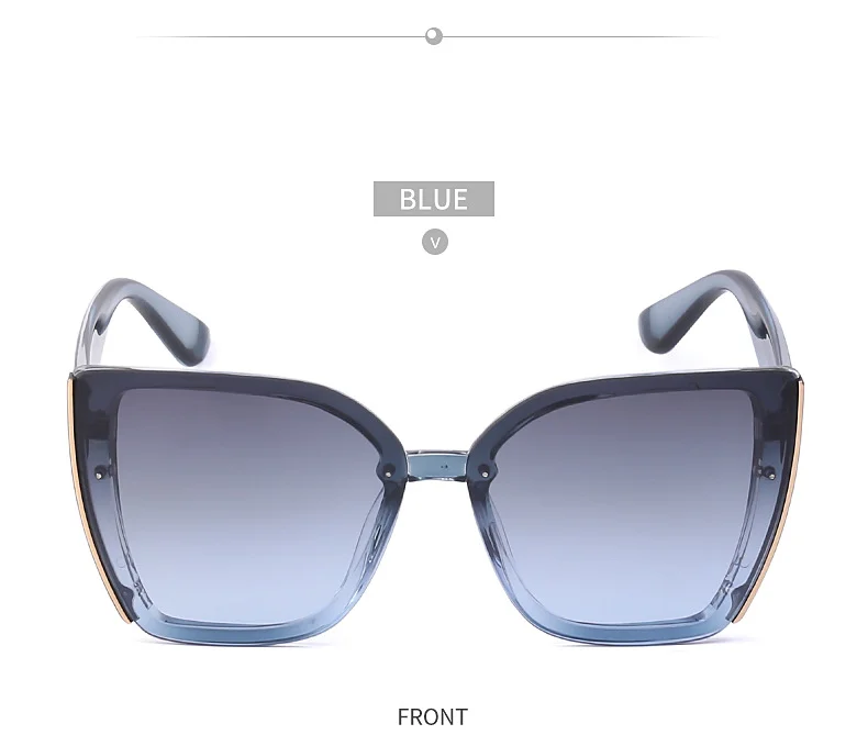 Black PC Women's Oversized Cat Eye Sunglasses - Trendy Fashion UV Protection Shades - Details 25