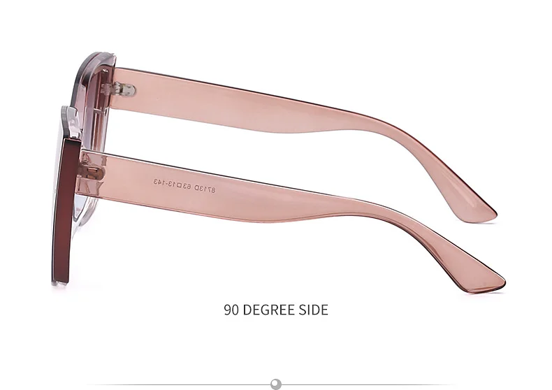 Black PC Women's Oversized Cat Eye Sunglasses - Trendy Fashion UV Protection Shades - Details 28