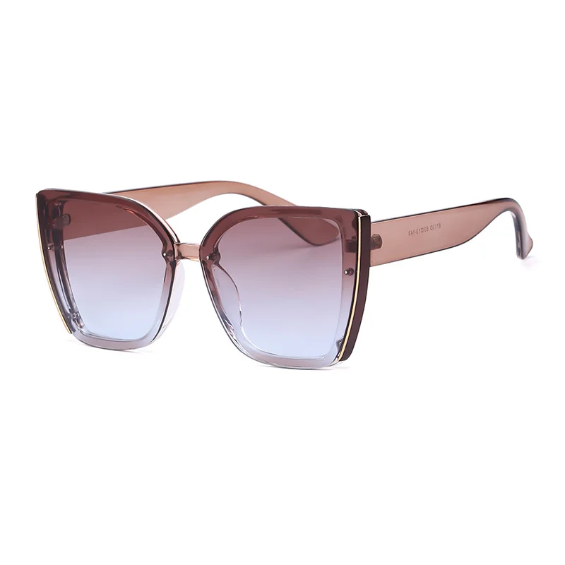 Black PC Women's Oversized Cat Eye Sunglasses - Trendy Fashion UV Protection Shades - View 5