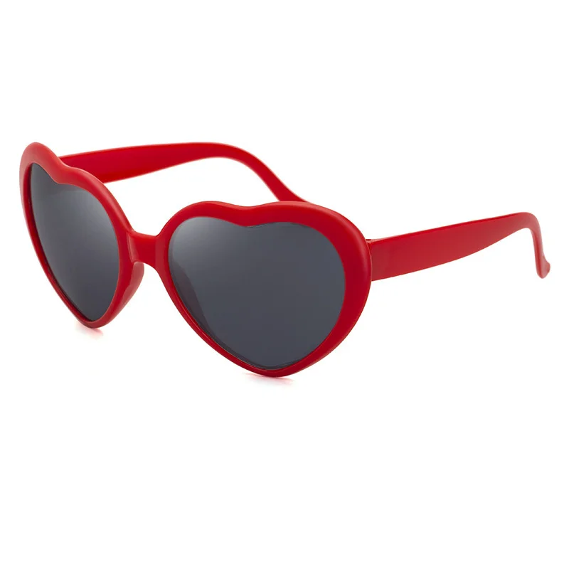Black PC Heart Light Effect Sunglasses - Romantic Diffraction Glasses for Night Party Stage - View 3