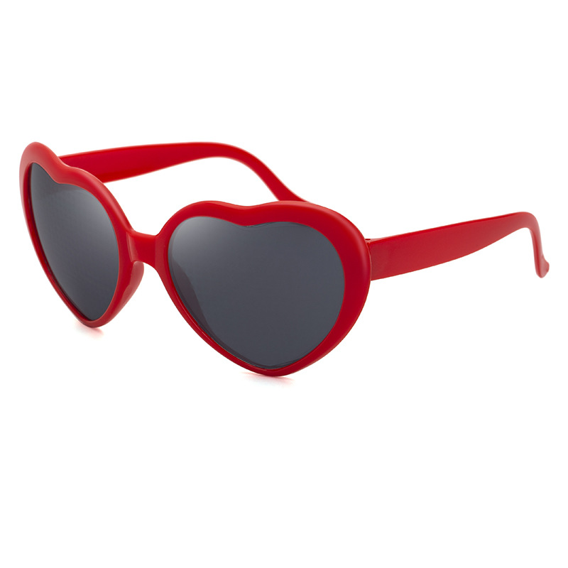 Black PC Heart Light Effect Sunglasses - Romantic Diffraction Glasses for Night Party Stage - View 6