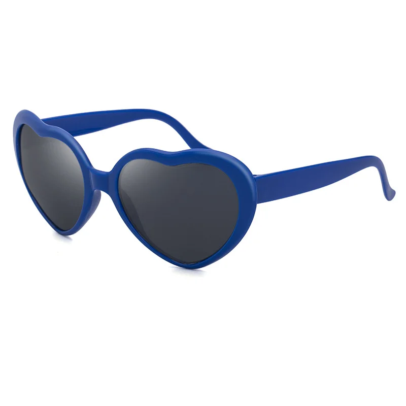 Black PC Heart Light Effect Sunglasses - Romantic Diffraction Glasses for Night Party Stage - View 7