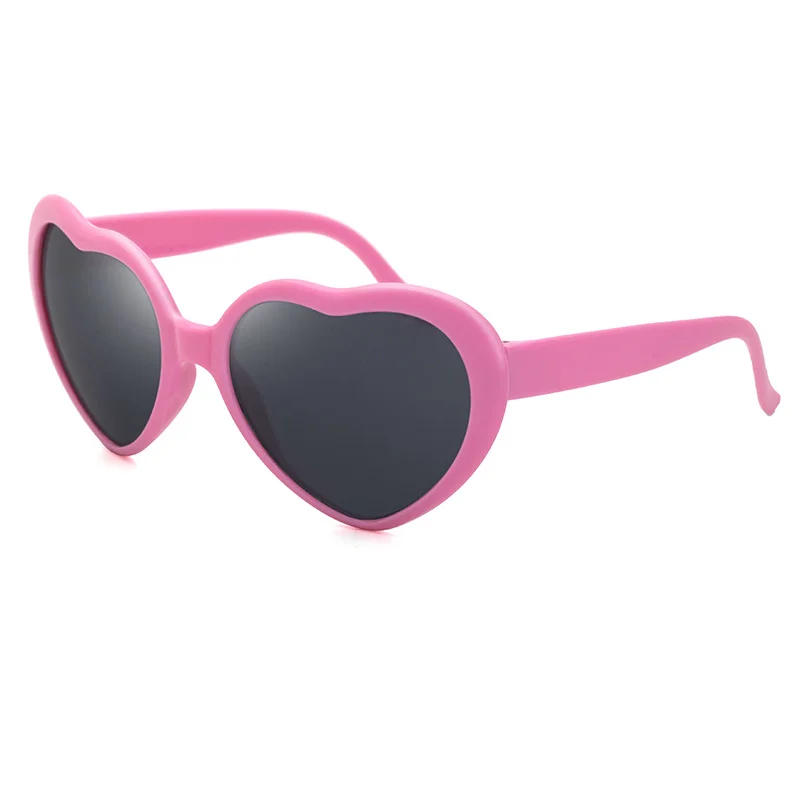 Black PC Heart Light Effect Sunglasses - Romantic Diffraction Glasses for Night Party Stage - View 8