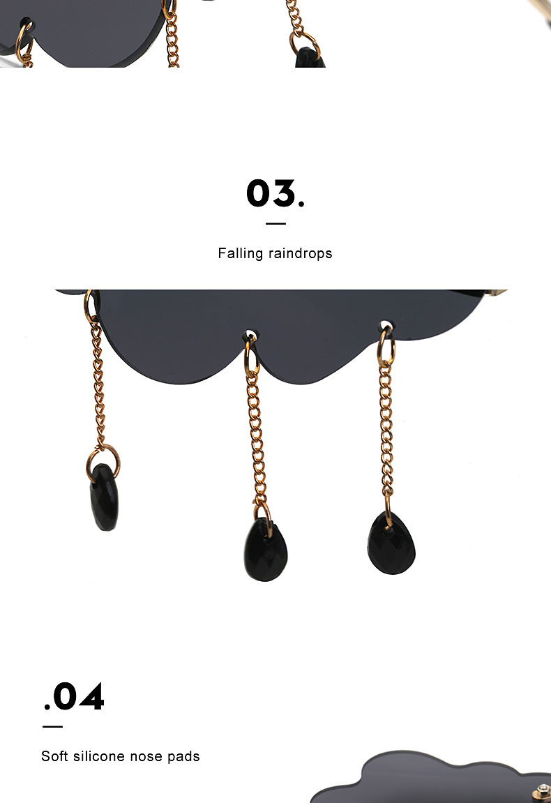 Black PC Novelty Cloud Sunglasses with Liquid Pendant - Funny Ocean片 Party Sun Glasses - Details 8