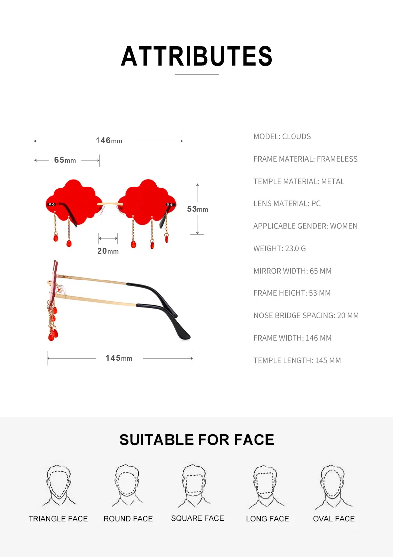 Black PC Novelty Cloud Sunglasses with Liquid Pendant - Funny Ocean片 Party Sun Glasses - Details 10