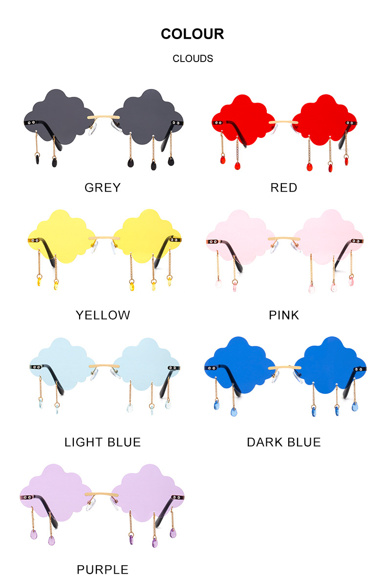 Black PC Novelty Cloud Sunglasses with Liquid Pendant - Funny Ocean片 Party Sun Glasses - Details 11