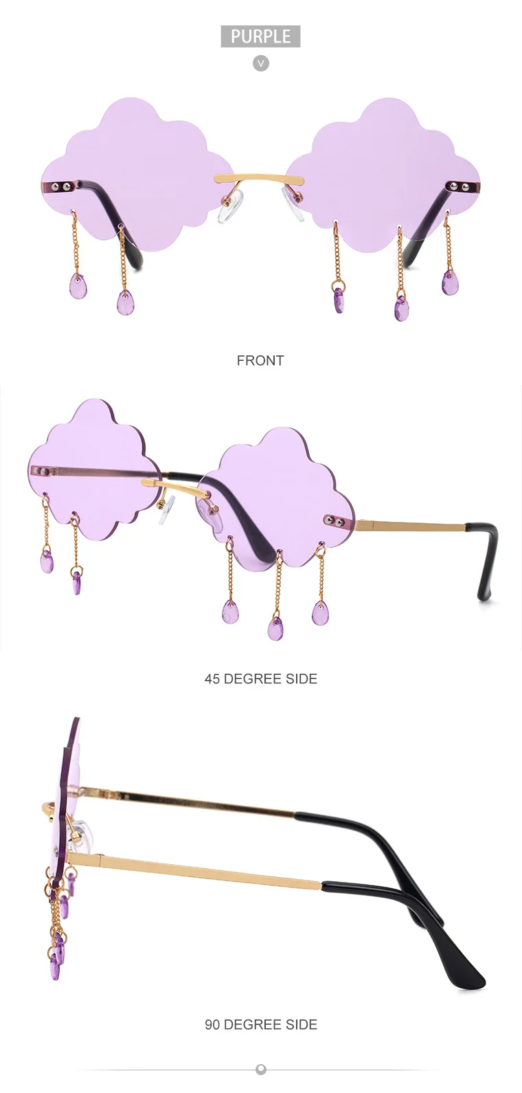 Black PC Novelty Cloud Sunglasses with Liquid Pendant - Funny Ocean片 Party Sun Glasses - Details 20