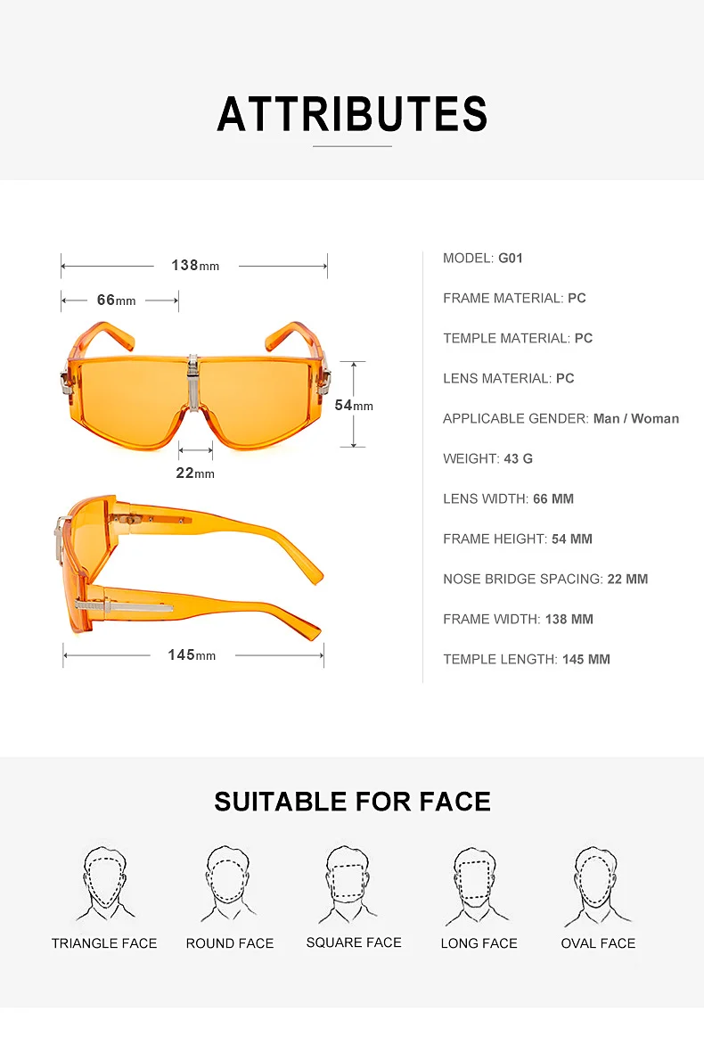 Black PC Women's New Oversized Sunglasses - Fashion UV Protection Sun Glasses - Details 5