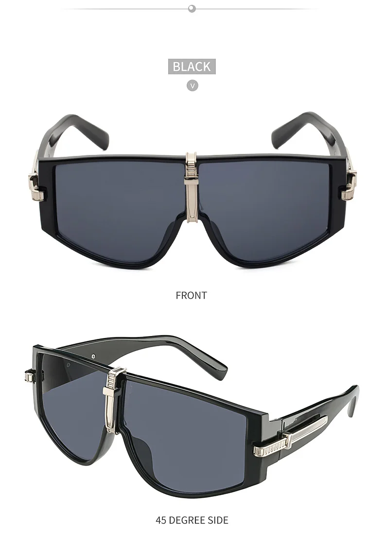 Black PC Women's New Oversized Sunglasses - Fashion UV Protection Sun Glasses - Details 9