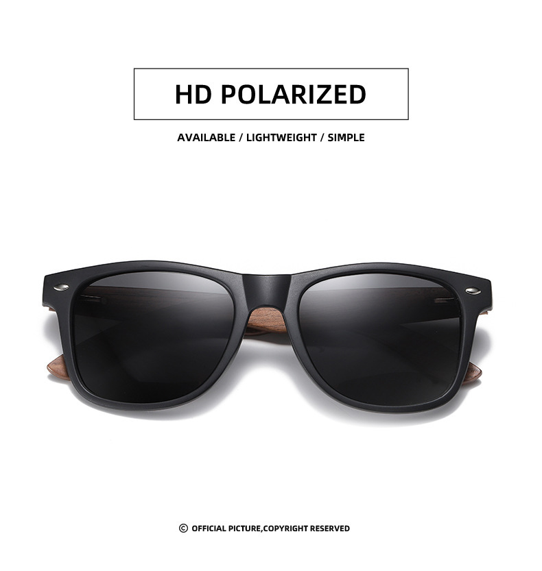 Walnut Walnut Wood + Polarized Lens Premium Walnut Wood Sunglasses – Polarized Bamboo Frames with a Vintage European Flair - Details 2