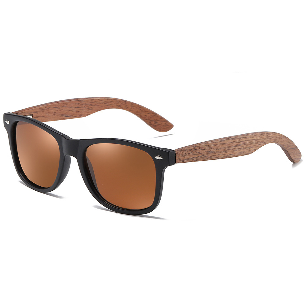Walnut Walnut Wood + Polarized Lens Premium Walnut Wood Sunglasses – Polarized Bamboo Frames with a Vintage European Flair - View 5