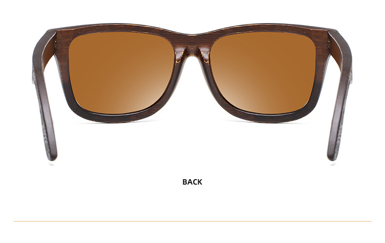 Black, White, Red, Yellow, Blue Bamboo Wood + PC New Retro Wooden Fashion Sunglasses for Men – Bamboo Wood Frame Polarized Eyewear - Details 8