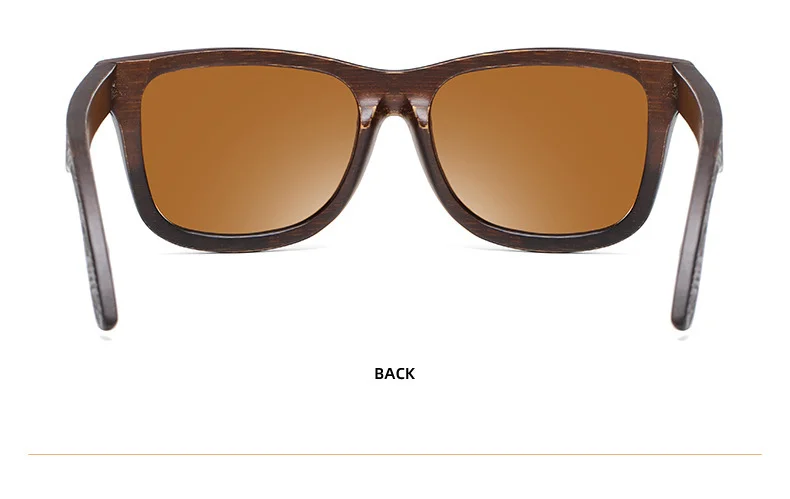 Black, White, Red, Yellow, Blue Bamboo Wood + PC New Retro Wooden Fashion Sunglasses for Men – Bamboo Wood Frame Polarized Eyewear - Details 8