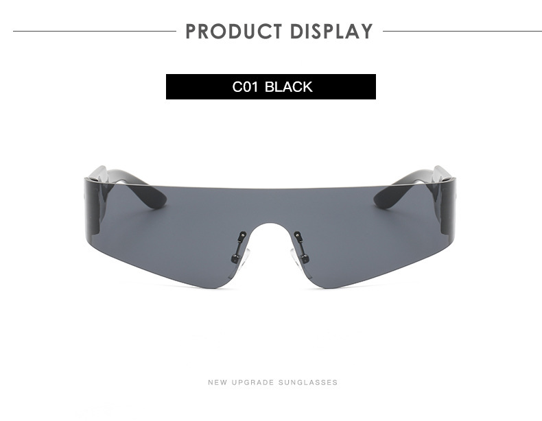 Multiple colors available One-Piece Punk Tech Sunglasses - Futuristic UV Protection for Party Style / $1.55 per pair (Wholesale Price) - Details 3