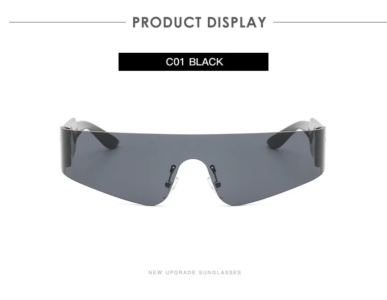 Multiple colors available One-Piece Punk Tech Sunglasses - Futuristic UV Protection for Party Style / $1.55 per pair (Wholesale Price) - Details 3