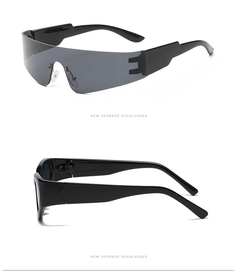 Multiple colors available One-Piece Punk Tech Sunglasses - Futuristic UV Protection for Party Style / $1.55 per pair (Wholesale Price) - Details 4