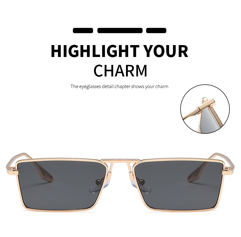 Multiple colors available PC Retro Square Sunglasses - Korean Style Aviator Glasses / $2.38 per pair (Wholesale Price) - View 2