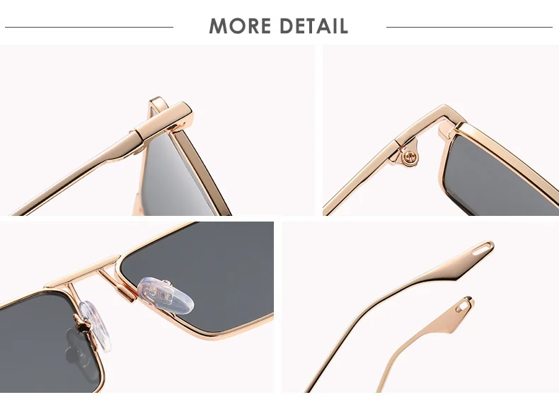 Multiple colors available PC Retro Square Sunglasses - Korean Style Aviator Glasses / $2.38 per pair (Wholesale Price) - View 3