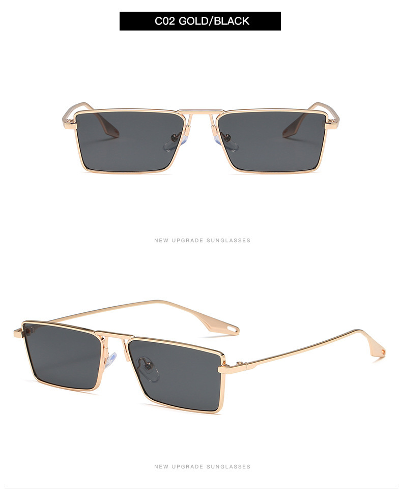 Multiple colors available PC Retro Square Sunglasses - Korean Style Aviator Glasses / $2.38 per pair (Wholesale Price) - Details 2