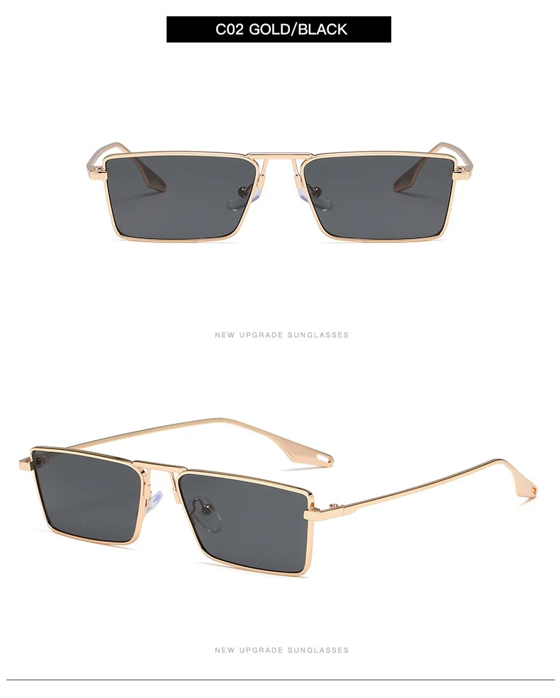 Multiple colors available PC Retro Square Sunglasses - Korean Style Aviator Glasses / $2.38 per pair (Wholesale Price) - Details 2