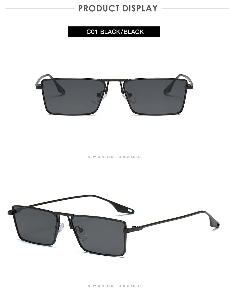Multiple colors available PC Retro Square Sunglasses - Korean Style Aviator Glasses / $2.38 per pair (Wholesale Price) - Details 3