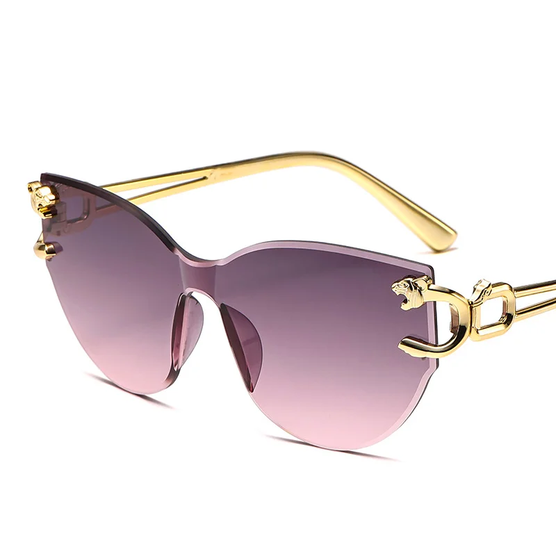 Frameless Leopard Print Sunglasses - Trendy UV Protection / $1.03 per pair (Wholesale Price)