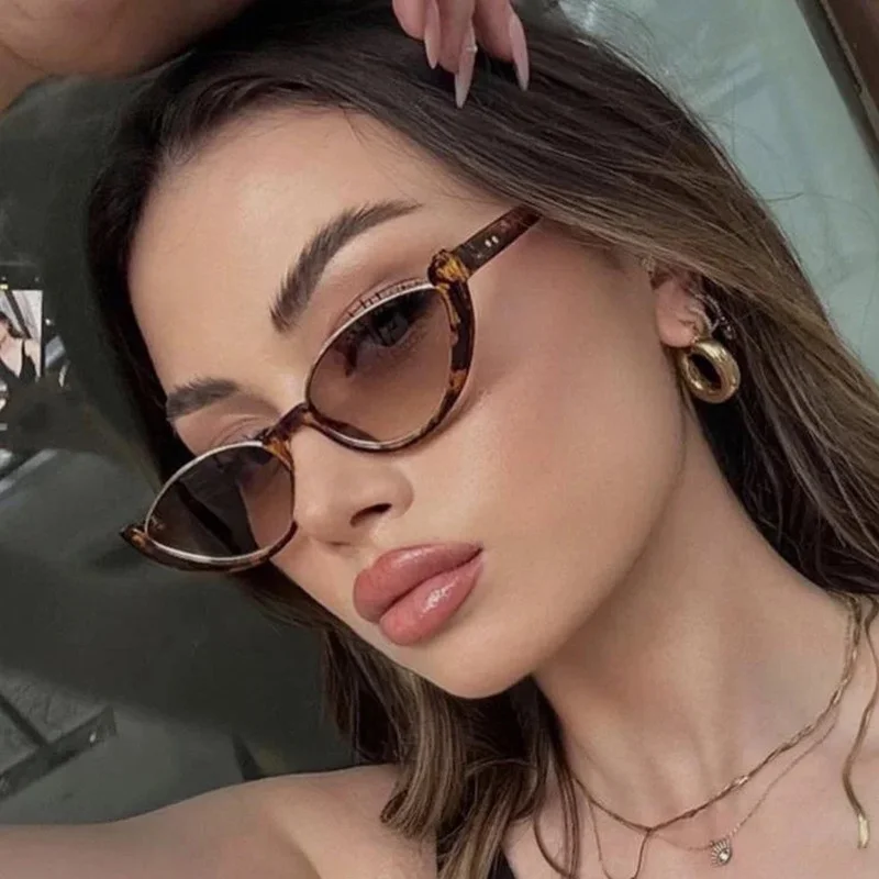 Multiple colors available PC Cat-Eye Small Frame Sunglasses - Y2K Street Style / $0.72 per pair (Wholesale Price) - View 2