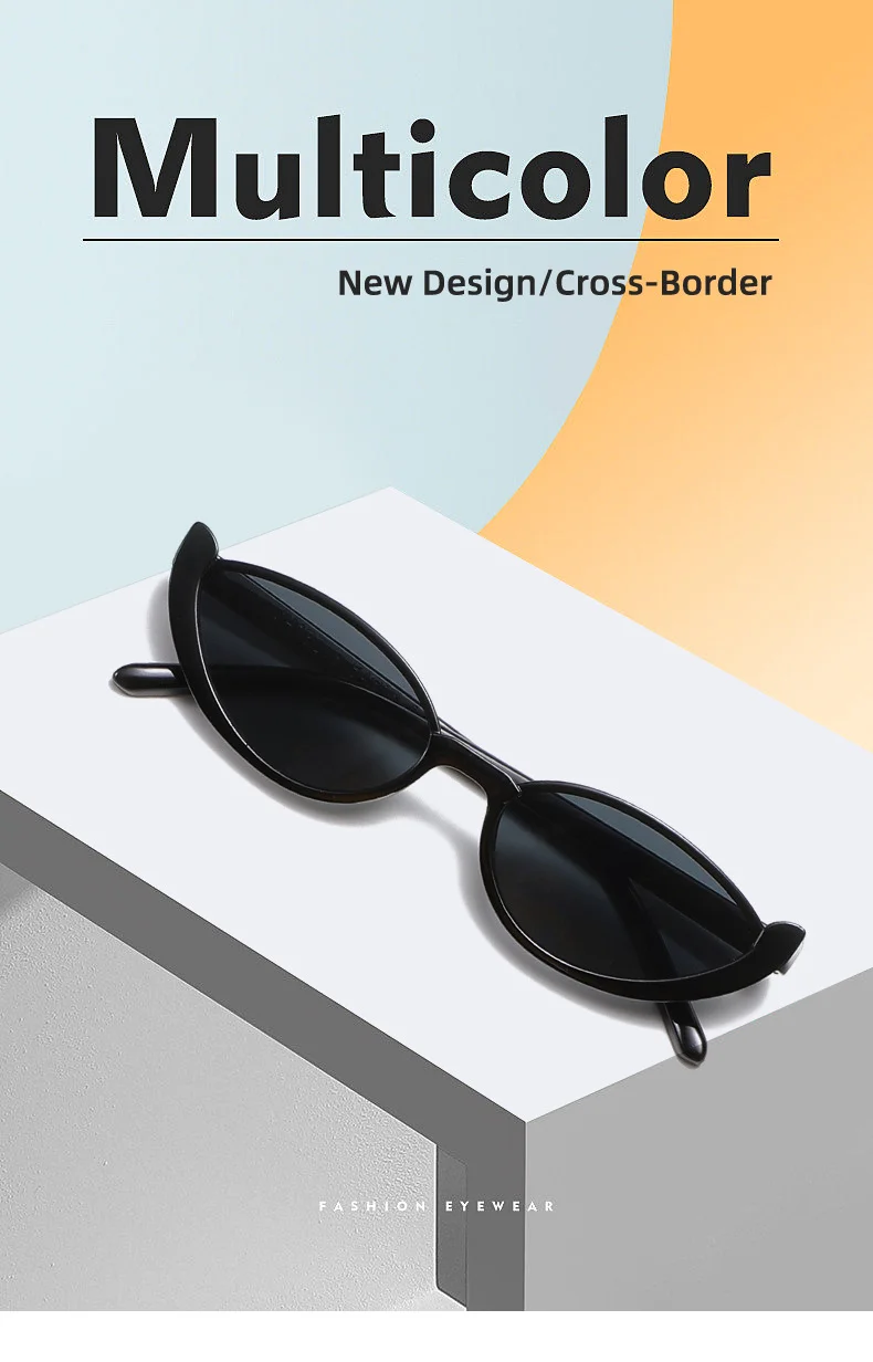 Multiple colors available PC Cat-Eye Small Frame Sunglasses - Y2K Street Style / $0.72 per pair (Wholesale Price) - View 4