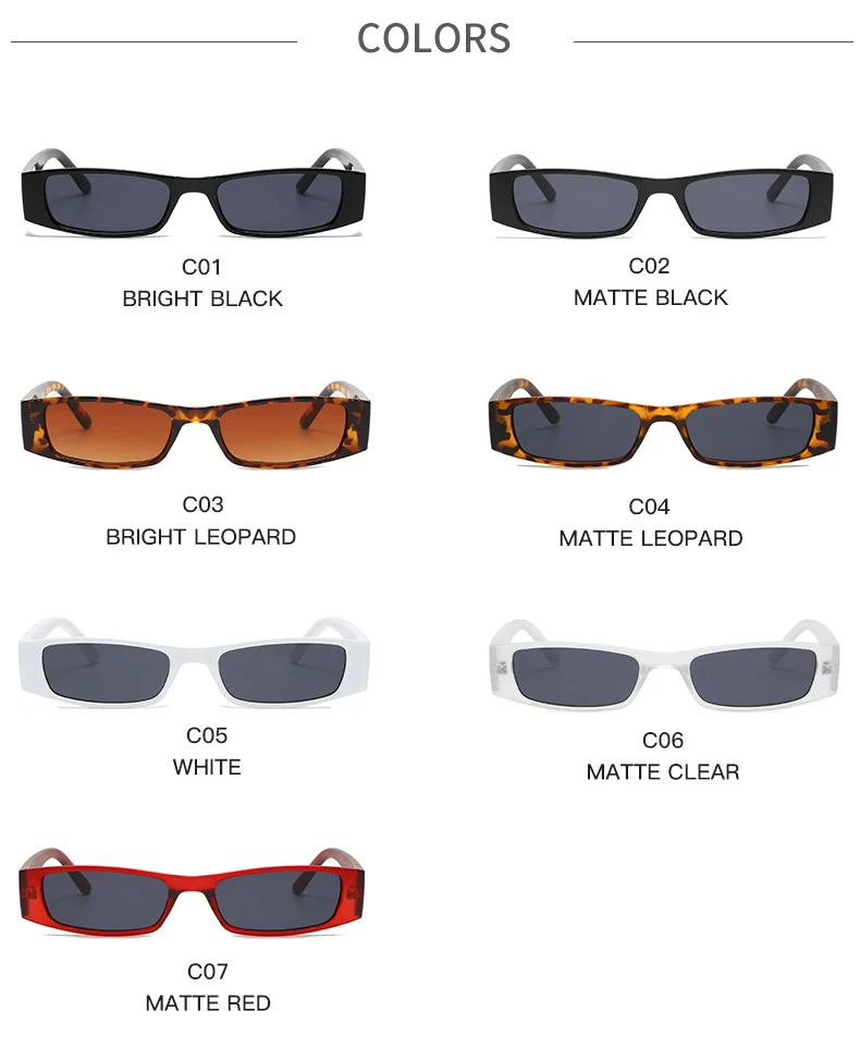 Multiple colors available PC New Retro Small Frame Square Sunglasses / $0.82 per pair (Wholesale Price) - View 3