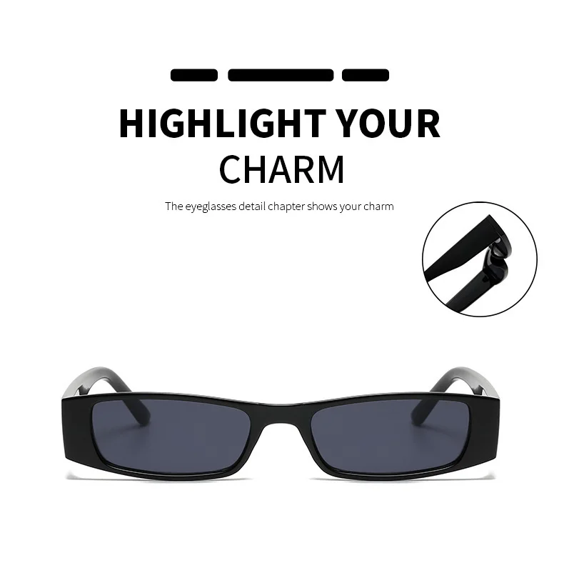 Multiple colors available PC New Retro Small Frame Square Sunglasses / $0.82 per pair (Wholesale Price) - View 4