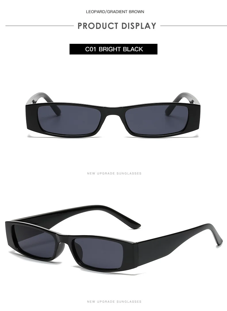 Multiple colors available PC New Retro Small Frame Square Sunglasses / $0.82 per pair (Wholesale Price) - Details 1