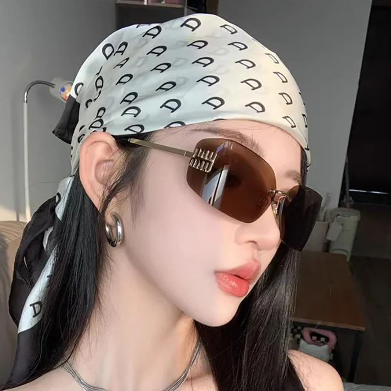 Multiple colors available PC Retro Round-Square Sunglasses - High-End Letter Decor / $1.97 per pair (Wholesale Price) - View 2