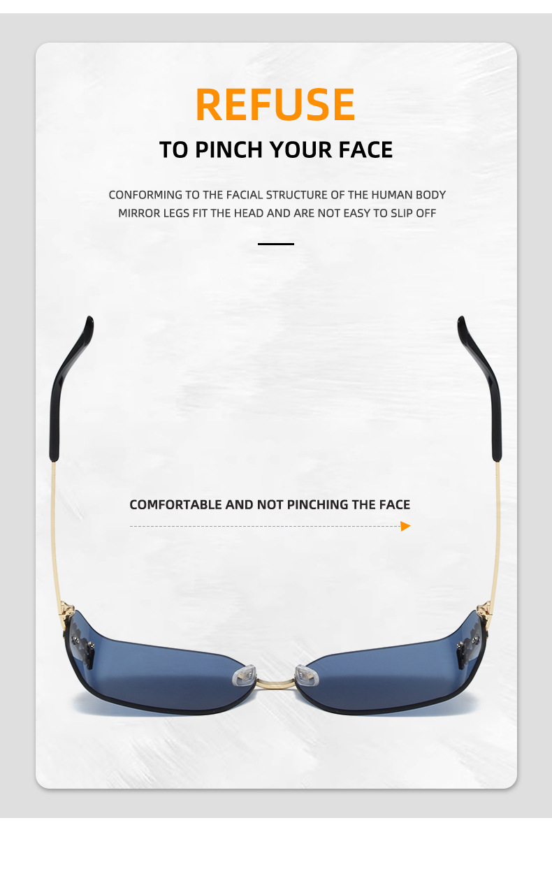 Multiple colors available PC Retro Round-Square Sunglasses - High-End Letter Decor / $1.97 per pair (Wholesale Price) - Details 2