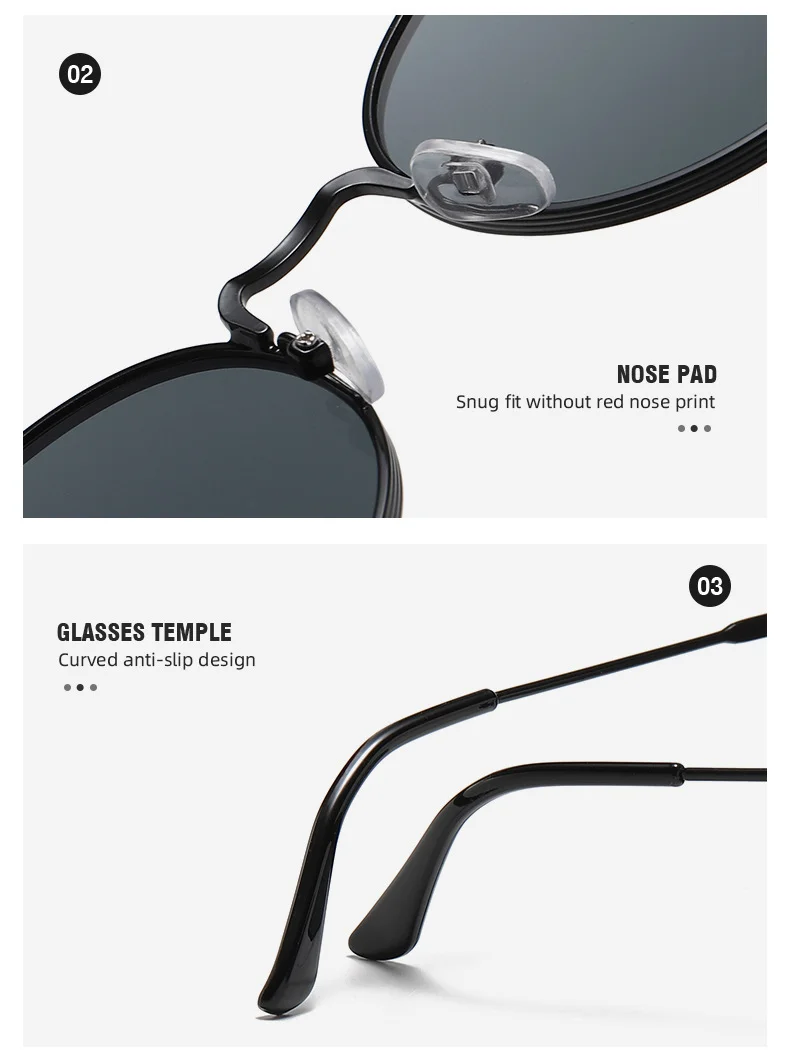 Ocean lens Metal Metal Frame Oval Sunglasses - Trendy Ocean Lens / $1.14 per pair (Wholesale Price) - Details 4