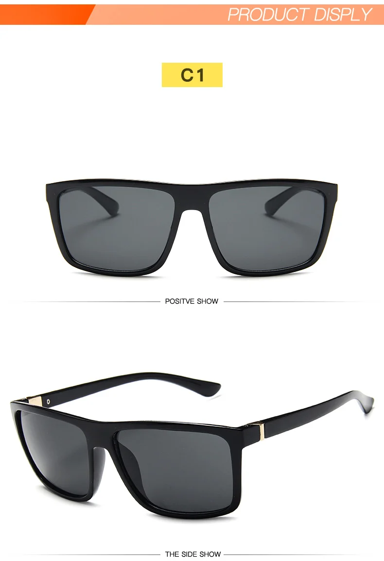Bright Black, Sand Black, Leopard Print PC Classic Design Custom Vintage for Men Male Driving Sun Glasses Sunglasses Shades - Details 2