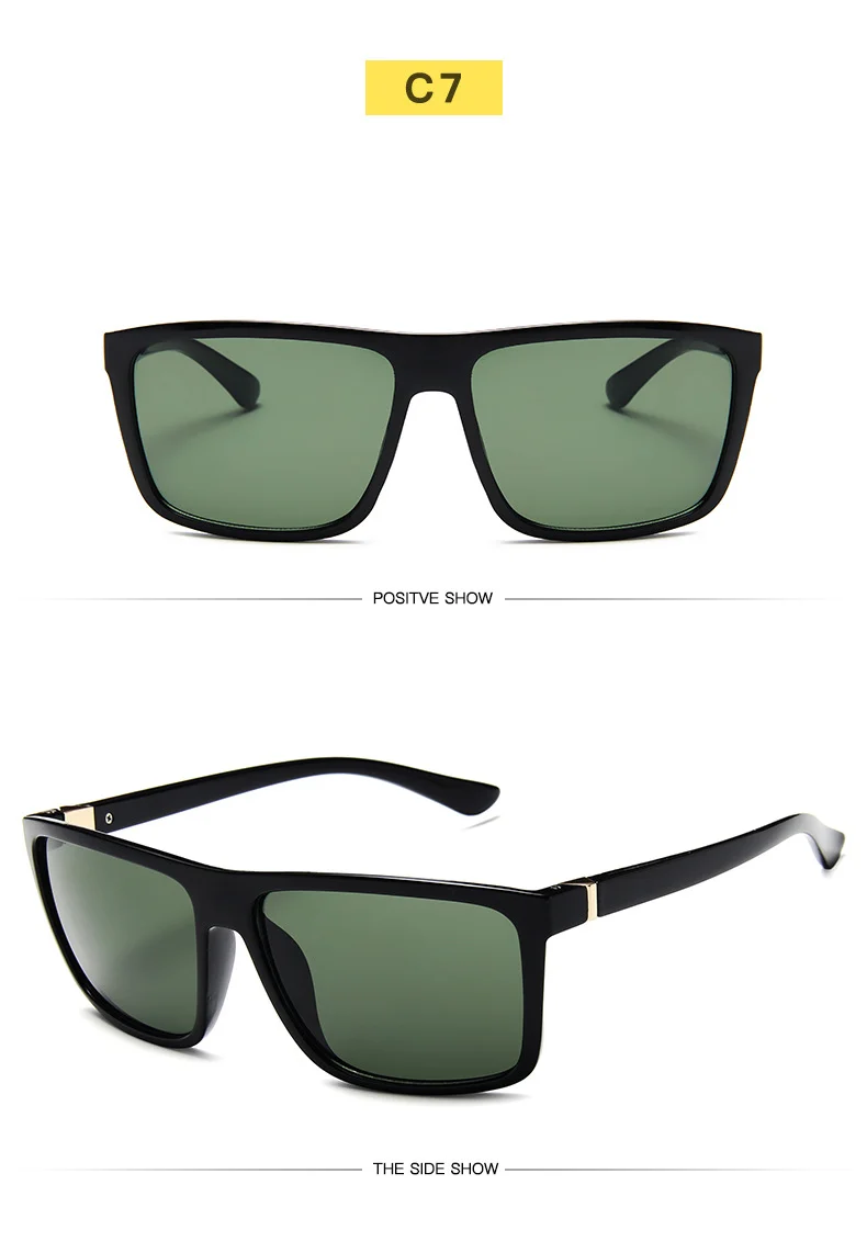 Bright Black, Sand Black, Leopard Print PC Classic Design Custom Vintage for Men Male Driving Sun Glasses Sunglasses Shades - Details 8