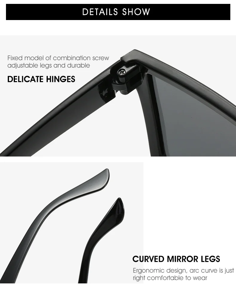 Bright Black, Leopard Print, Purple, Transparent Tea, Red, Blue PC Fashion Oversized Vintage UV400 Men Brand Sun Glasses New Luxury Square Sunglasses Women Oversize Female Big Frame Shades - Details 11