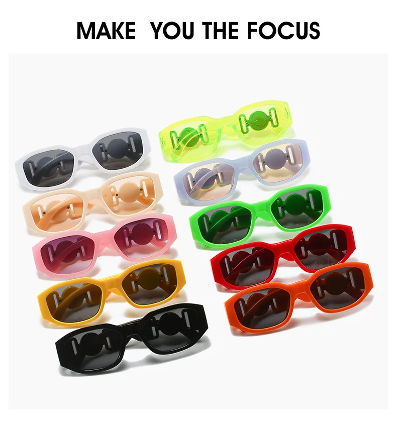Multiple colors available PC Small Frame Sunglasses - Retro Polygonal Trendy Glasses / $0.73 per pair (Wholesale Price) - Details 2