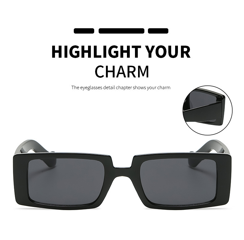 Transparent, Multiple colors PC Retro Square Sunglasses / $0.74 per pair (Wholesale Price) - View 4