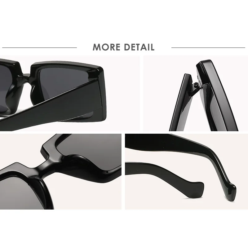 Transparent, Multiple colors PC Retro Square Sunglasses / $0.74 per pair (Wholesale Price) - Details 2