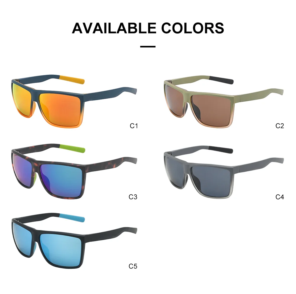Black, Gray, Green, Blue, Demi TR90 2025 High Quality TR90 Logo Custom Men TR90 Polarized UV400 Sport Sunglasses - Details 5
