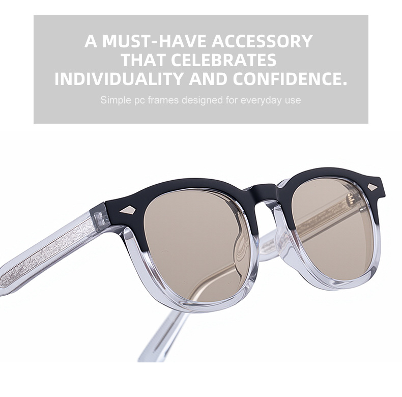 Black Acetate Chic Women's Square Photochromic Sunglasses - Euro-American Fashion, Acetate Frames with Pin Hinges, and UV Protection for Outdoor Use. - Details 12