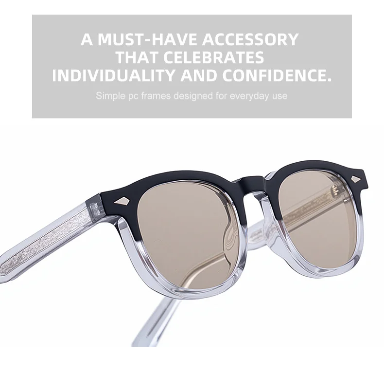 Black Acetate Chic Women's Square Photochromic Sunglasses - Euro-American Fashion, Acetate Frames with Pin Hinges, and UV Protection for Outdoor Use. - Details 12
