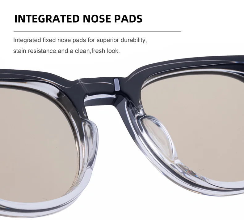 Black Acetate Chic Women's Square Photochromic Sunglasses - Euro-American Fashion, Acetate Frames with Pin Hinges, and UV Protection for Outdoor Use. - Details 16