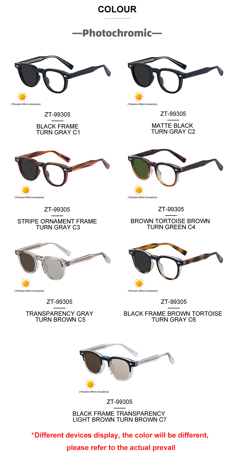 Chic Women's Square Photochromic Sunglasses - Euro-American Fashion, Acetate Frames with Pin Hinges, and UV Protection for Outdoor Use. Details and Specifications