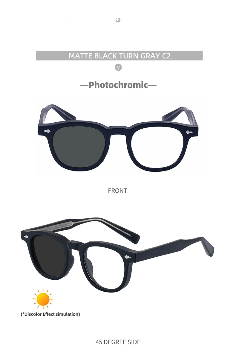 Black Acetate Chic Women's Square Photochromic Sunglasses - Euro-American Fashion, Acetate Frames with Pin Hinges, and UV Protection for Outdoor Use. - Details 21