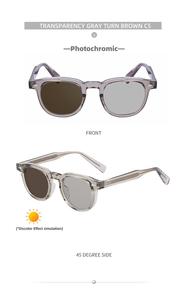 Black Acetate Chic Women's Square Photochromic Sunglasses - Euro-American Fashion, Acetate Frames with Pin Hinges, and UV Protection for Outdoor Use. - Details 24
