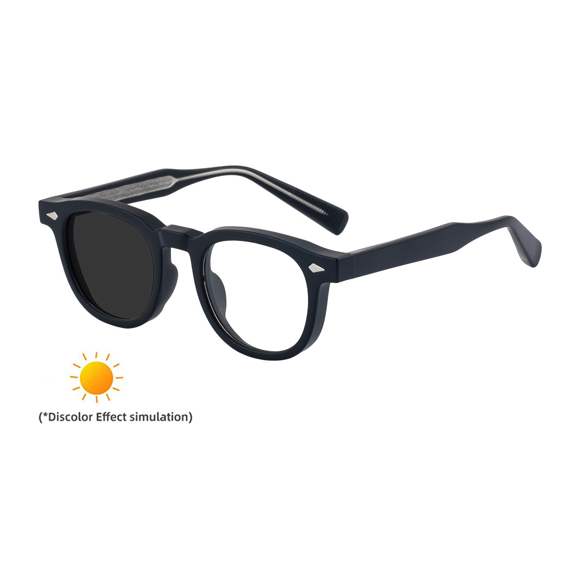 Black Acetate Chic Women's Square Photochromic Sunglasses - Euro-American Fashion, Acetate Frames with Pin Hinges, and UV Protection for Outdoor Use. - View 5